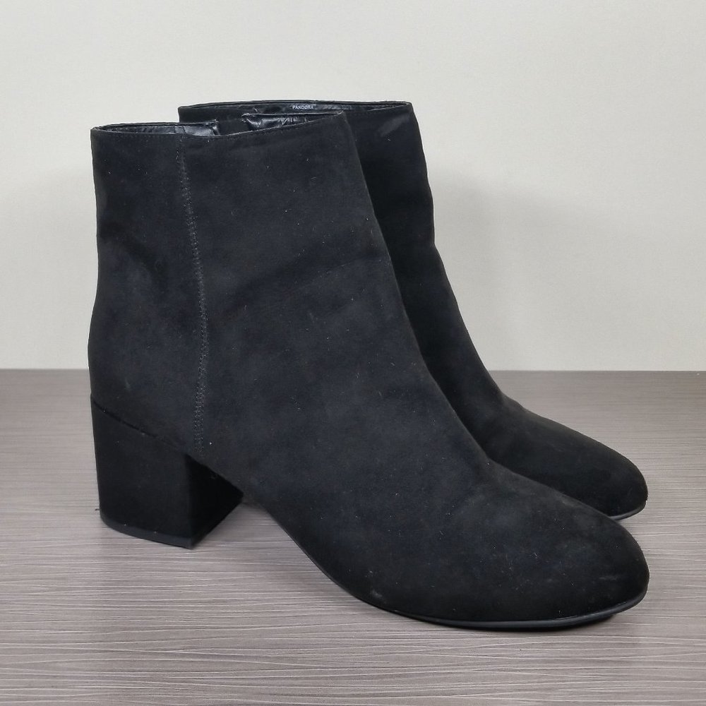 Steve Madden Pandora Side Zip Bootie, Black Faux Leather, Womens Size 9.5 M